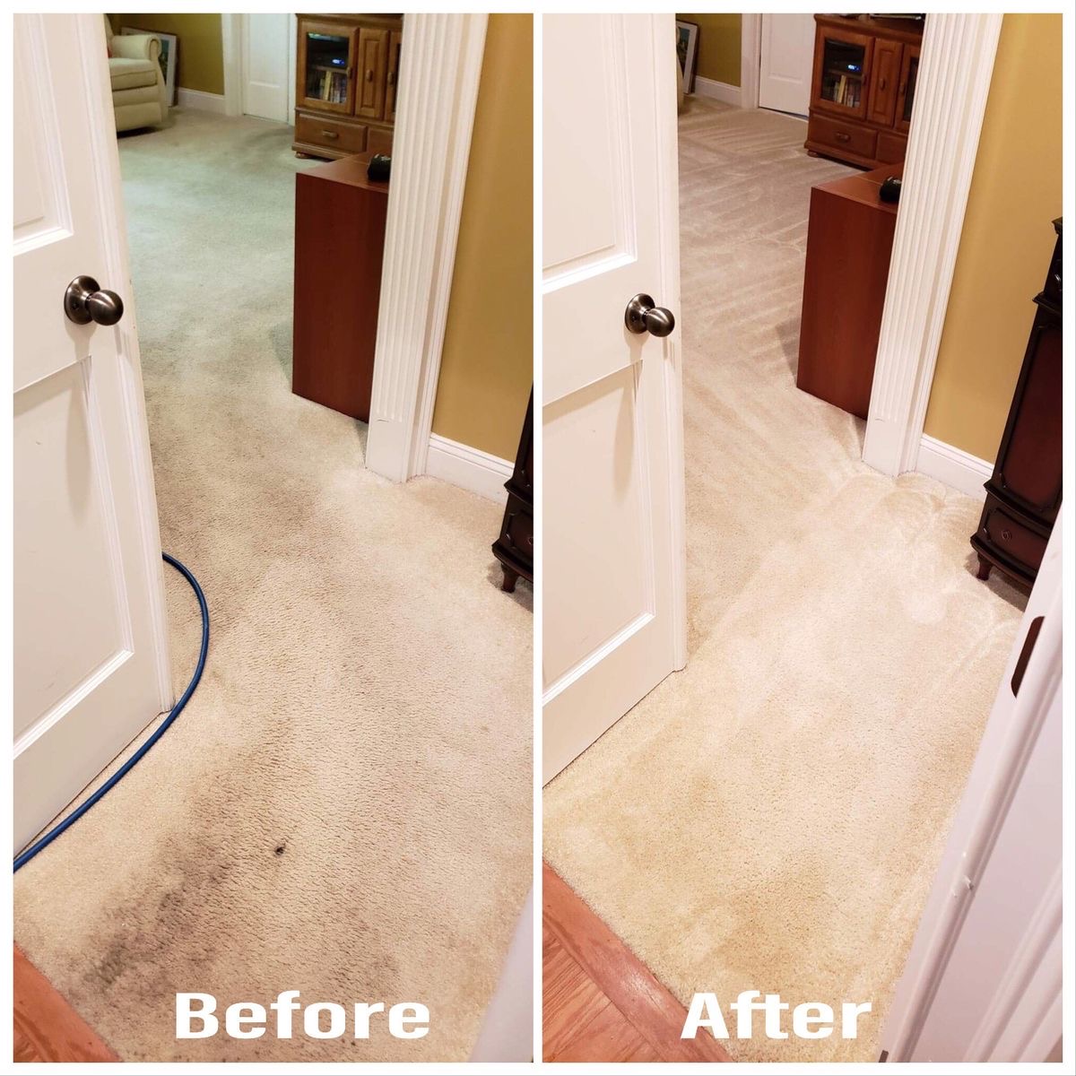 Floor before and after cleaning